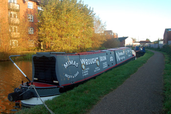Trade barge opposite the site of Charity Wharf October 2008